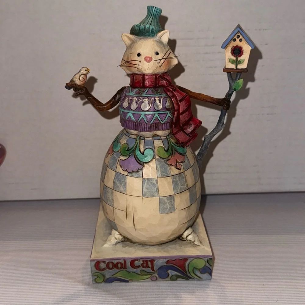 🐈⬛ NWT Jim Shore "Cool Cat" Cat Snowman Figurine - Picture 1 of 7